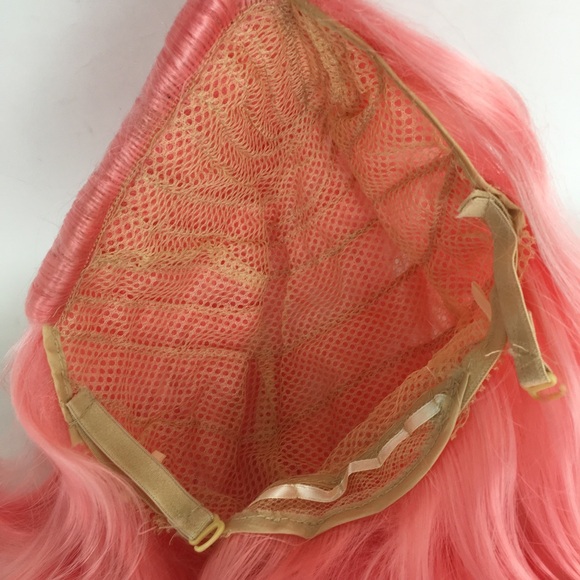 Long Loose Curls Pastel Pink Wig Cosplay NEW NWOT Emo Gamer Anime - Picture 5 of 7
